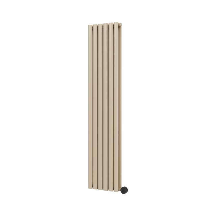 Beige grey Vertical Smart Electric Radiator with Wi-Fi Thermostat - 1.2KW - H1600xW354 - Bathroom Safe