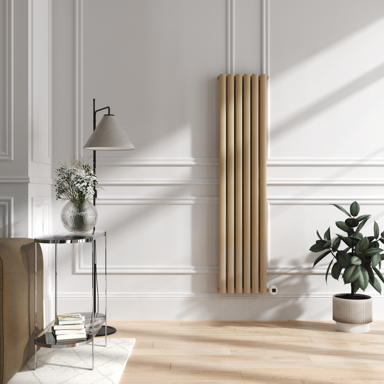 Cleopatra Vertical Smart Electric Radiator with Wi-Fi Thermostat - 1200W - H1600xW354mm - Bathroom Safe