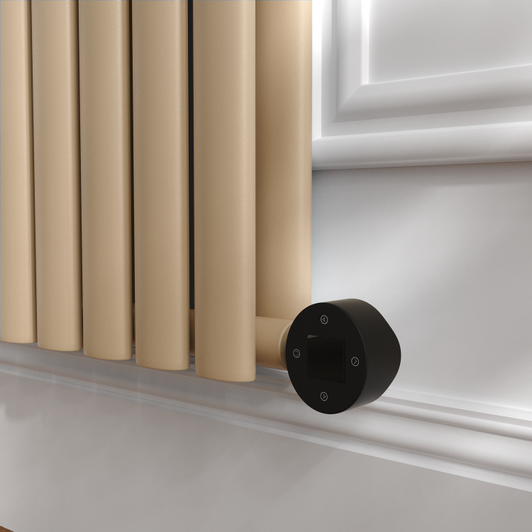 Elk brown Vertical Smart Electric Radiator with Wi-Fi Thermostat - 1.2KW - H1600xW354 - Bathroom Safe