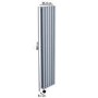 Refurbished Light Grey Electric Vertical Designer Radiator 1.2kW with Wifi Thermostat - Double Panel H1600xW354mm - IPX4 Bathroom Safe