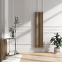 Sorrento Beige grey Vertical Oval Designer Radiator 1600x354mm Double Panel 3351 BTU