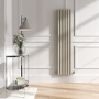 Sorrento Linen Vertical Oval Designer Radiator 1600x354mm Double Panel 3351 BTU