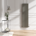 VD6-1600-SSCF Riace Smoked Stone Vertical Flat Designer Radiator 1600x408mm Double Panel 3687 BTU