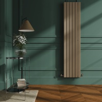 Riace Beige grey Vertical Flat Designer Radiator 1800x408mm Double Panel 4168 BTU