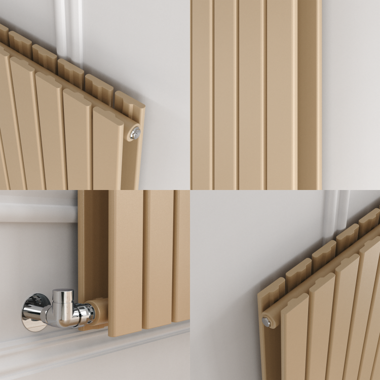 Riace Elk brown Vertical Flat Designer Radiator 1600x544mm Double Panel 4916 BTU