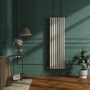 Sorrento Linen Vertical Oval Designer Radiator 1600x472mm Double Panel 4468 BTU