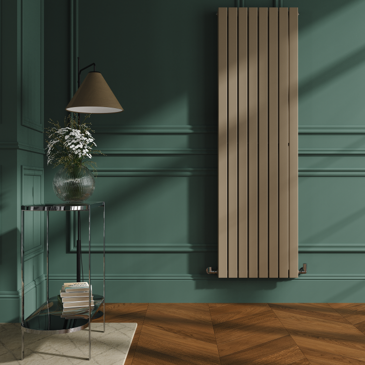 Riace Beige grey Vertical Flat Designer Radiator 1800x544mm Double Panel 5557 BTU