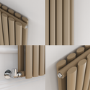 Sorrento Beige grey Vertical Oval Designer Radiator 1800x472mm Double Panel 4983 BTU