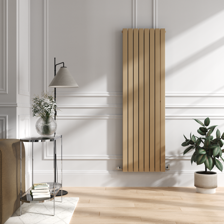 Riace Elk brown Vertical Flat Designer Radiator 1800x544mm Double Panel 5557 BTU