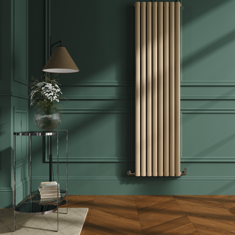 Sorrento Elk brown Vertical Oval Designer Radiator 1800x472mm Double Panel 4983 BTU
