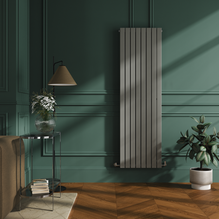 Riace Smoked Stone Vertical Flat Designer Radiator 1800x544mm Double Panel 5557 BTU