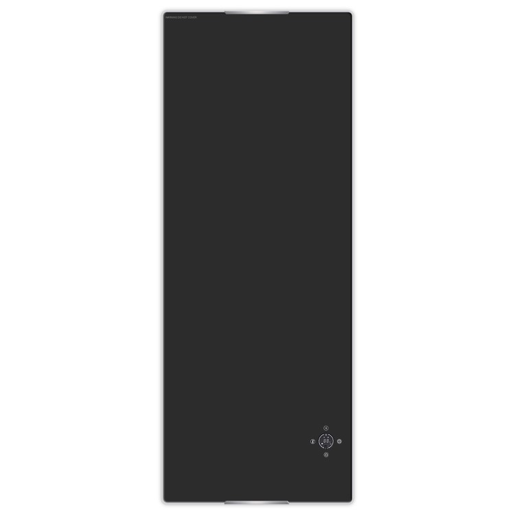 GRADE A2 - 1200W Black Designer Glass Heater Wall Mounted with 2 Towel Rails and Smart WiFi Alexa - IP24 Bathroom Safe 