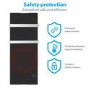 GRADE A2 - 1200W Black Designer Glass Heater Wall Mounted with 2 Towel Rails and Smart WiFi Alexa - IP24 Bathroom Safe 