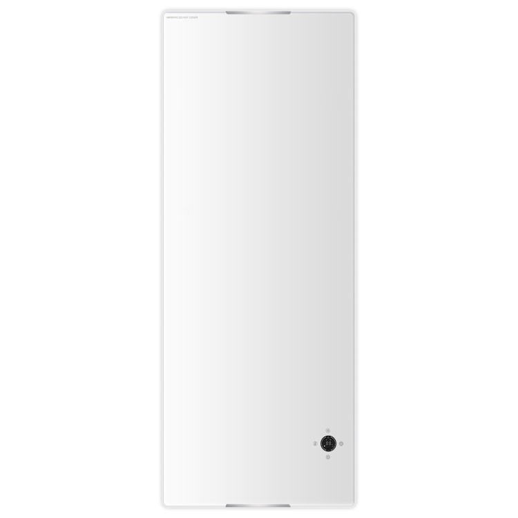 GRADE A3 - 1200W White Designer Glass Heater Wall Mounted with 2 Towel Rails and Smart WiFi Alexa - IP24 Bathroom Safe 
