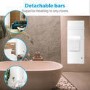 GRADE A3 - 1200W White Designer Glass Heater Wall Mounted with 2 Towel Rails and Smart WiFi Alexa - IP24 Bathroom Safe 