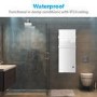 GRADE A3 - 1200W White Designer Glass Heater Wall Mounted with 2 Towel Rails and Smart WiFi Alexa - IP24 Bathroom Safe 