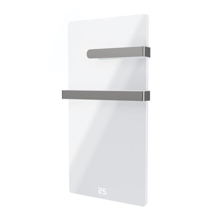 Low Energy 380w Infrared Designer Glass Wall Mounted Heater with Towel Rail and Smart WiFi Alexa - IP24 Bathroom Safe