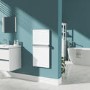 Low Energy 380w Infrared Designer Glass Wall Mounted Heater with Towel Rail and Smart WiFi Alexa - IP24 Bathroom Safe