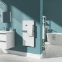 Low Energy 600w Infrared Designer Glass Wall Mounted Heater with Towel Rail and Smart WiFi Alexa - IP24 Bathroom Safe