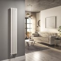 A1/VS4-1600-1WW GRADE A1 - White Electric Vertical Designer Radiator 1kW with Wifi Thermostat - H1600xW236mm - IPX4 Bathroom Safe