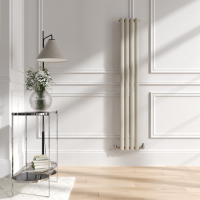 Sorrento Linen Vertical Oval Designer Radiator 1600x236mm Single Panel 1521 BTU