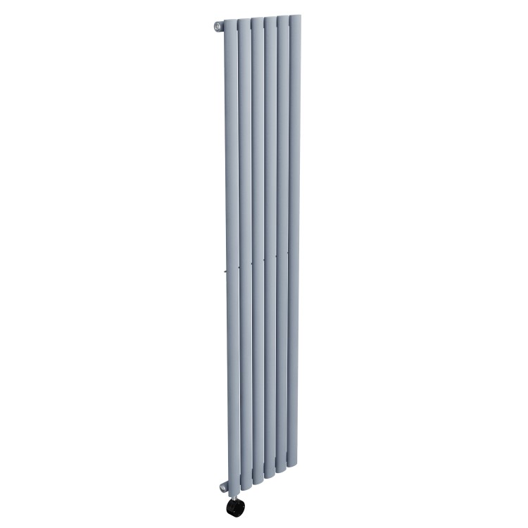 Light Grey Vertical Smart Electric Radiator with Wi-Fi Thermostat - 1000W - H1600xW354mm - Bathroom Safe