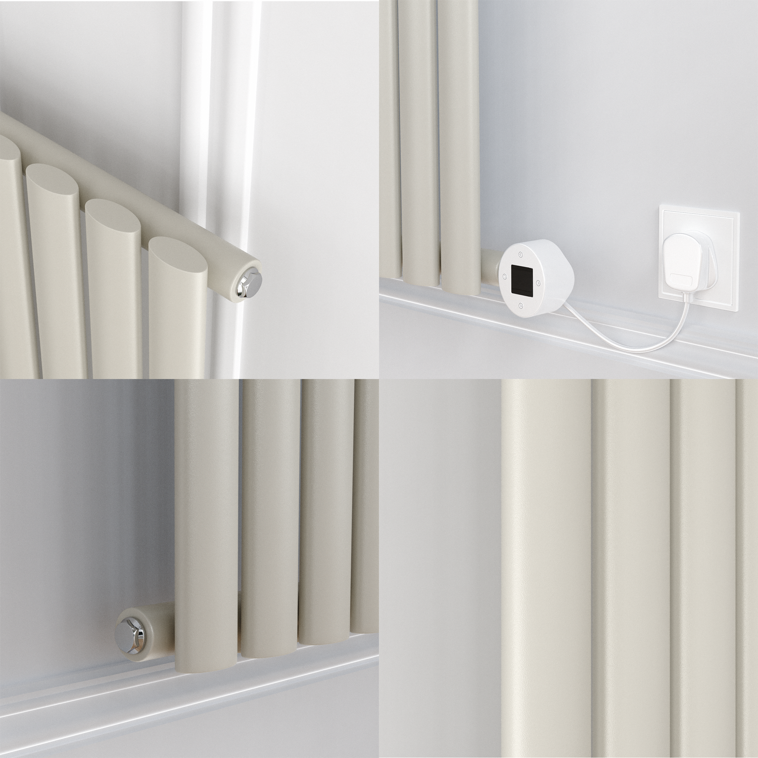 Buy Linen Vertical Smart Electric Radiator with Wi-Fi Thermostat ...