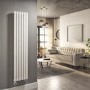GRADE A1 - White Electric Vertical Designer Radiator 1kW with Wifi Thermostat - H1600xW354mm - IPX4 Bathroom Safe
