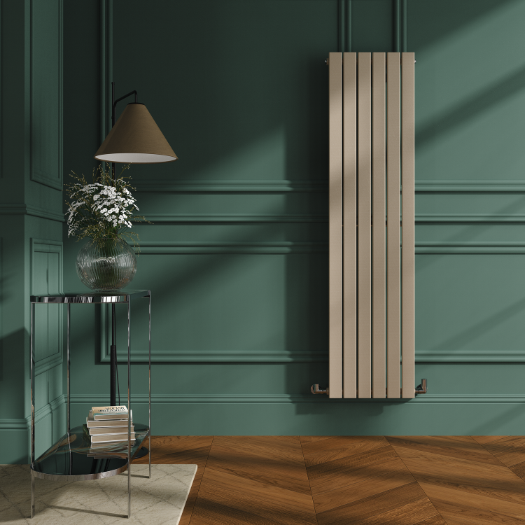 Riace Cleopatra Vertical Flat Designer Radiator 1600x408mm Single Panel 2442 BTU