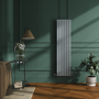 Riace Salt & Pepper Vertical Flat Designer Radiator 1600x408mm Single Panel 2442 BTU
