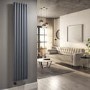 GRADE A1 - Anthracite Electric Vertical Designer Radiator 2kW with Wifi Thermostat - H1800xW354mm - IPX4 Bathroom Safe