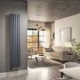 Anthracite Vertical Smart Electric Radiator with Wi-Fi Thermostat - 2000W - H1800xW354mm - Bathroom Safe