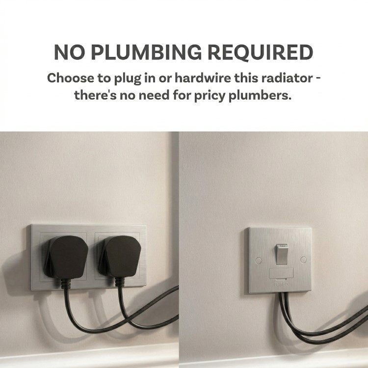 Anthracite Vertical Smart Electric Radiator with Wi-Fi Thermostat - 2000W - H1800xW354mm - Bathroom Safe