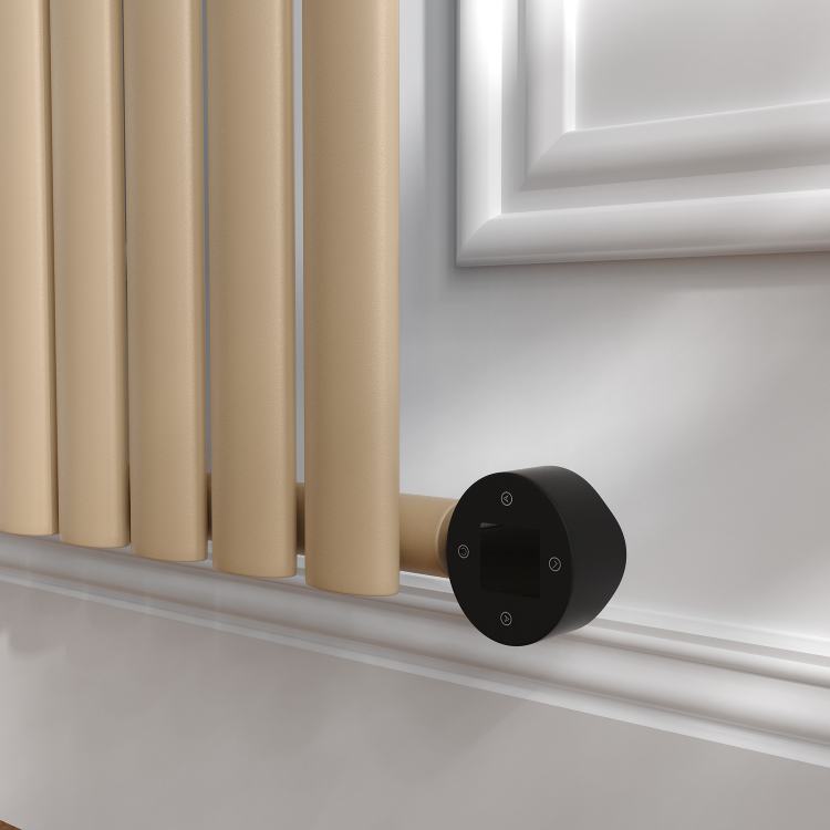 Elk brown Vertical Smart Electric Radiator with Wi-Fi Thermostat - 2x1KW - H1800xW354 - Bathroom Safe