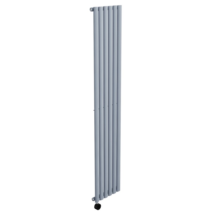 Light Grey Vertical Smart Electric Radiator with Wi-Fi Thermostat - 2000W - H1800xW354mm - Bathroom Safe