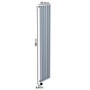 Light Grey Vertical Smart Electric Radiator with Wi-Fi Thermostat - 2000W - H1800xW354mm - Bathroom Safe