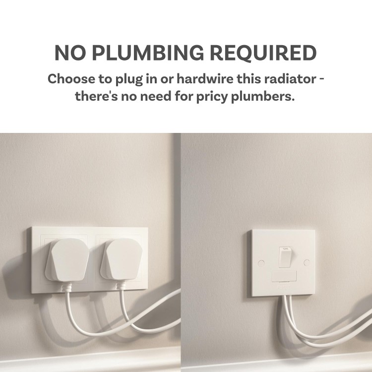 Light Grey Vertical Smart Electric Radiator with Wi-Fi Thermostat - 2000W - H1800xW354mm - Bathroom Safe