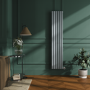 Salt & Pepper Vertical Smart Electric Radiator with Wi-Fi Thermostat - 2x1KW - H1800xW354 - Bathroom Safe