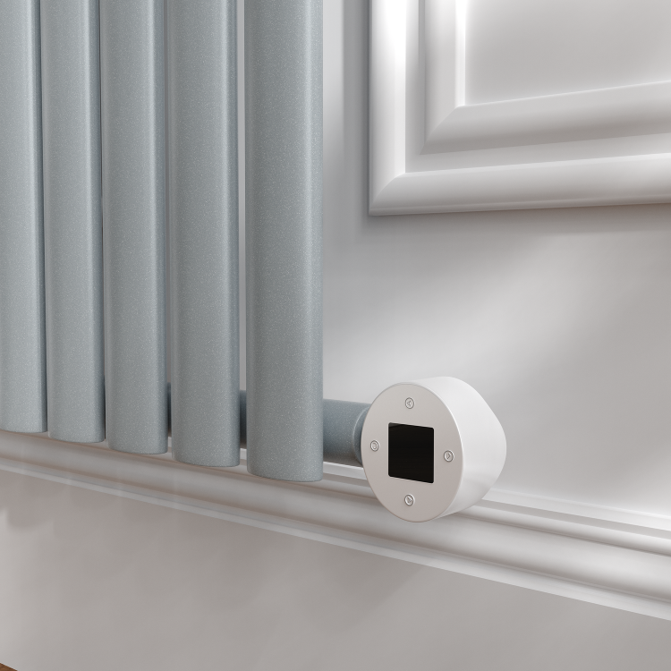 Salt & Pepper Vertical Smart Electric Radiator with Wi-Fi Thermostat - 2x1KW - H1800xW354 - Bathroom Safe