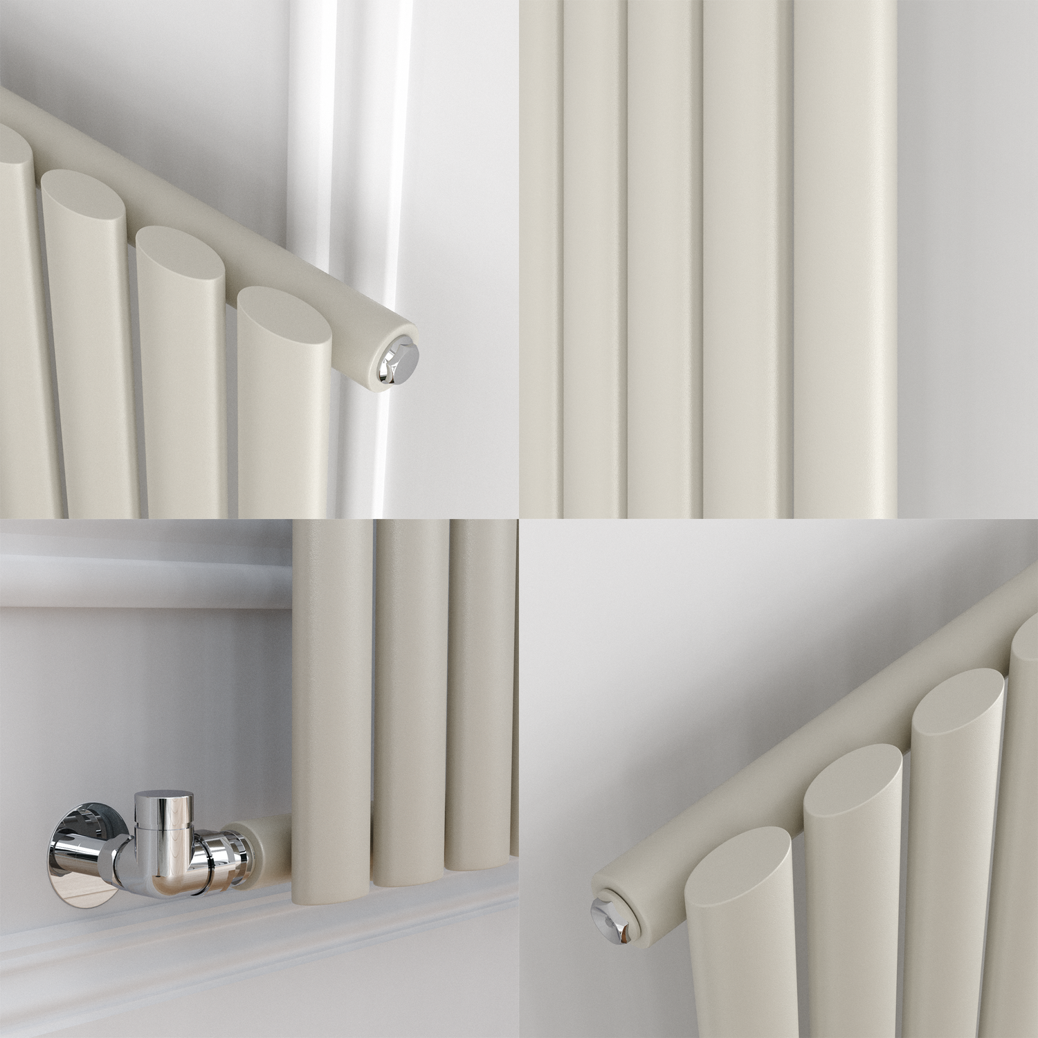 Buy Sorrento Linen Vertical Oval Designer Radiator 1800x354mm Single ...