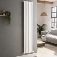 Sorrento White Vertical Oval Designer Radiator 1800x354mm Single Panel 2530 BTU Sorrento White Vertical Oval Designer Radiator 1800x354mm Single Panel 2530 BTU