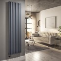 A2/VS8-1800-2.4DGW Anthracite Electric Vertical Designer Radiator 2.4kW with Wifi Thermostat - H1800xW472mm - IPX4 Bathroom Safe