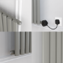 Smoked Stone Vertical Smart Electric Radiator with Wi-Fi Thermostat - 2400W - H1800xW472 - Bathroom Safe
