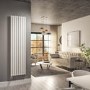 White Vertical Smart Electric Radiator with Wi-Fi Thermostat - 2400W - H1800xW472mm - Bathroom Safe