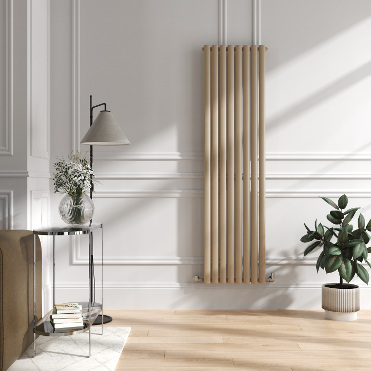 Sorrento Cleopatra Vertical Oval Designer Radiator 1800x472mm Single Panel 3373 BTU