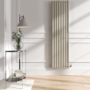 Sorrento Linen Vertical Oval Designer Radiator 1800x472mm Single Panel 3373 BTU