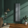 Sorrento Salt & Pepper Vertical Oval Designer Radiator 1800x472mm Single Panel 3373 BTU