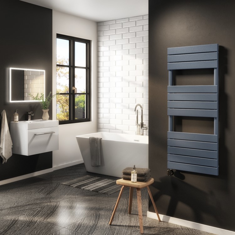 Refurbished electriQ Flat Panel Electric Towel Radiator H1200xW500mm - Grey