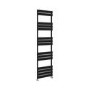 Riace Midnight Black Vertical Flat Towel Radiator 1600x450mm Single Panel 2171 BTU