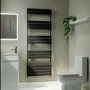 Riace Midnight Black Vertical Flat Towel Radiator 1600x600mm Single Panel 2742 BTU